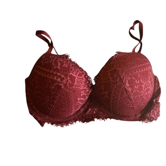 La Senza Beyond Sexy Ultimate Plunge Bra Sz 38DDD Push Up Padded Adjustable Wine - Picture 1 of 6